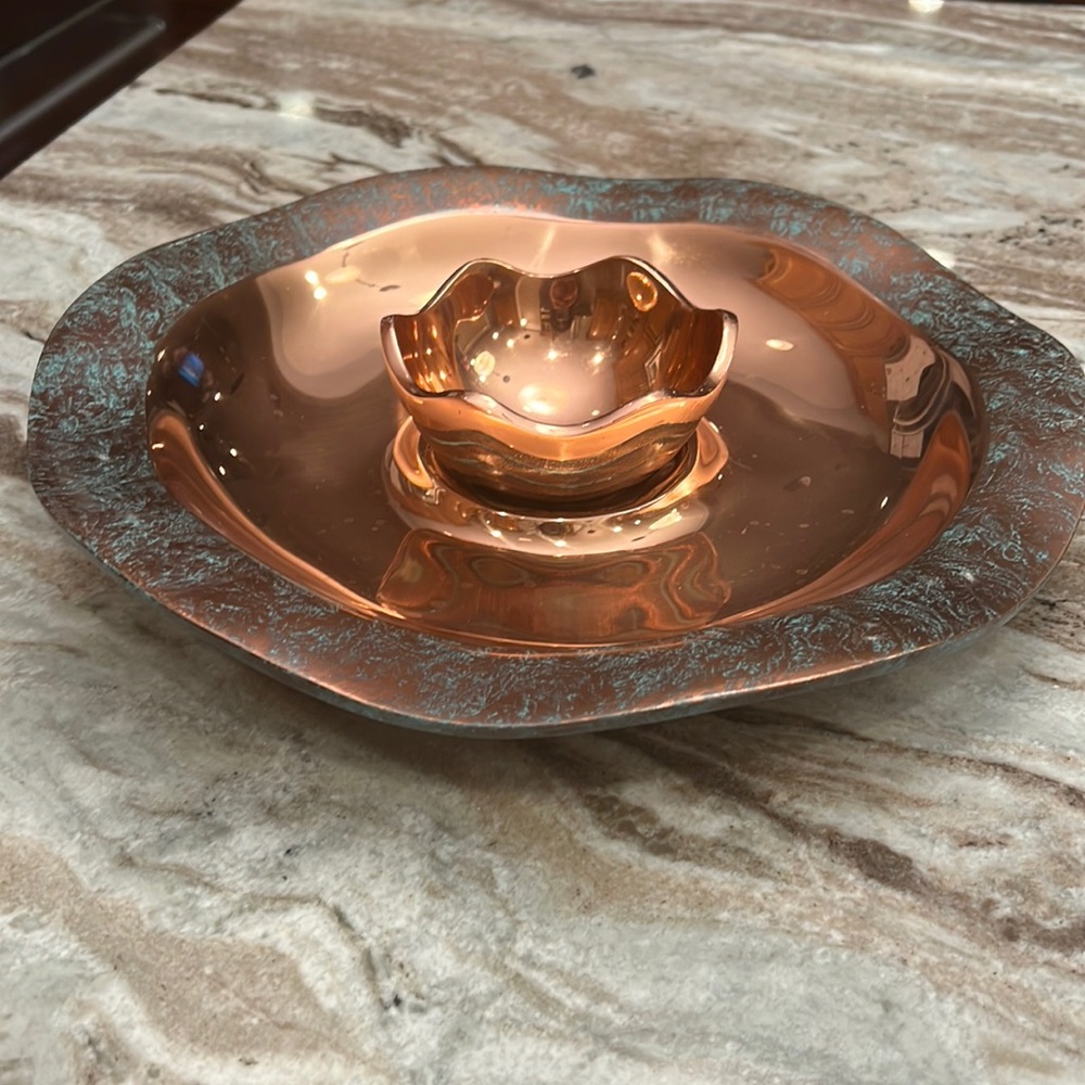Nambe copper canyon chip and dip